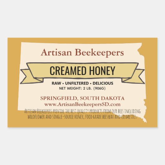 South Dakota Creamed Honey Stickers (Voorkant)