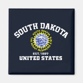 South Dakota Est 1889 USA State Independence Day Magneet (Voorkant)