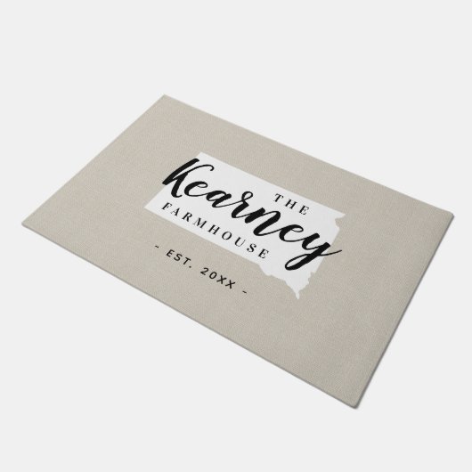 South Dakota Familie Monogram Staat Doormat Deurmat (Schuin)