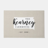 South Dakota Familie Monogram Staat Doormat Deurmat (Voorkant)