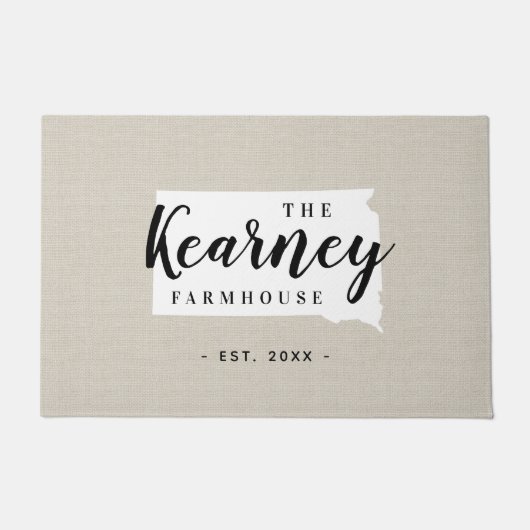 South Dakota Familie Monogram Staat Doormat Deurmat (Voorkant)