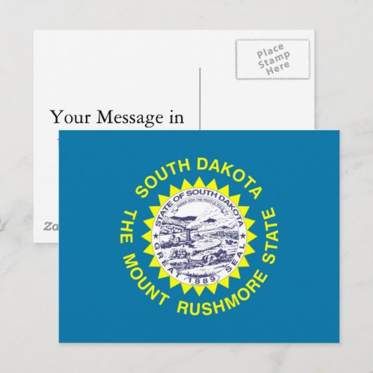 South Dakota Flag Briefkaart (Voorkant / Achterkant)