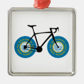 South Dakota Flag Cycling Metalen Ornament (Voorkant)