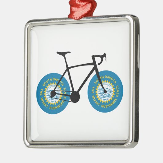 South Dakota Flag Cycling Metalen Ornament (Links)