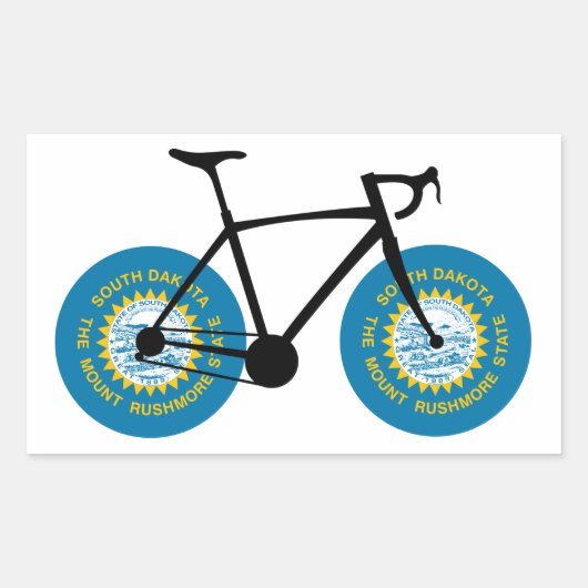 South Dakota Flag Cycling Rechthoekige Sticker (Voorkant)