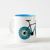 South Dakota Flag Cycling Tweekleurige Koffiemok (Voorkant links)