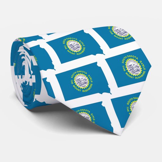 South Dakota Flag Map Stropdas (Opgerold)