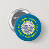 South Dakota Flag Ronde Button 5,7 Cm (Voorkant /achterkant)