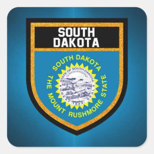 South Dakota Flag Vierkante Sticker