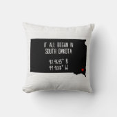 South Dakota GPS-coördinaten met hart Kussen (Voorkant)