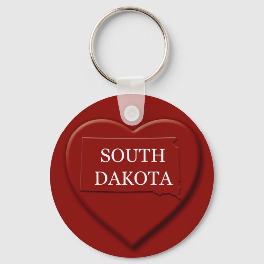 South Dakota Heart Map Sleutelhanger (Voorkant)