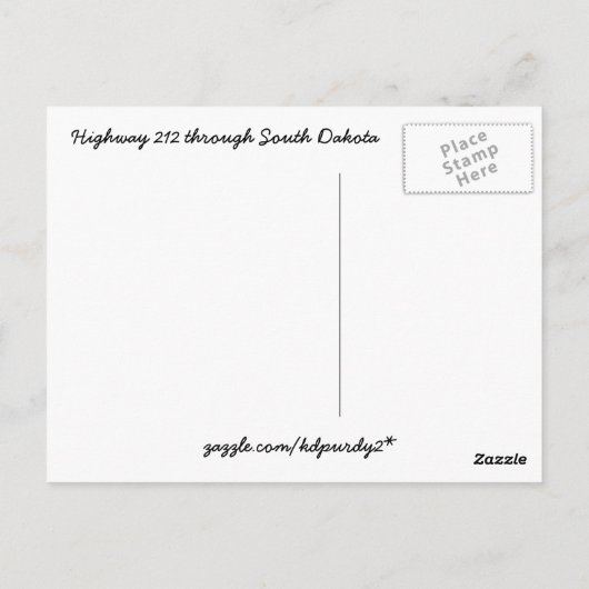 South Dakota Highway 212 Briefkaart (Achterkant)