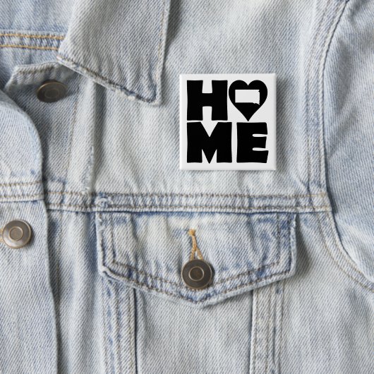 South Dakota Home Heart State Button Badge Pin (In situ)