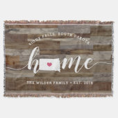 South Dakota Home State Personalized Wood Kijk uit Deken (Voorkant)