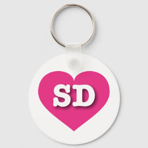 South Dakota Hot Pink Heart - Ik hou van SD Sleutelhanger