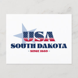 South Dakota in rood, wit en blauw Briefkaart
