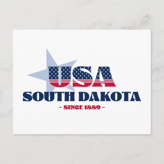 South Dakota in rood, wit en blauw Briefkaart (Voorkant)