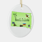 South Dakota kerstboomversiering Keramisch Ornament (Rechts)
