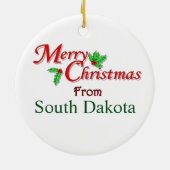 South Dakota kerstboomversiering Keramisch Ornament (Achterkant)