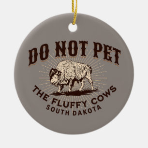 South Dakota laat de Fluffy Koeien Bison Keramisch Ornament