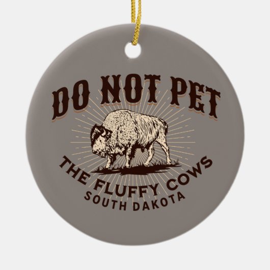 South Dakota laat de Fluffy Koeien Bison Keramisch Ornament (Voorkant)