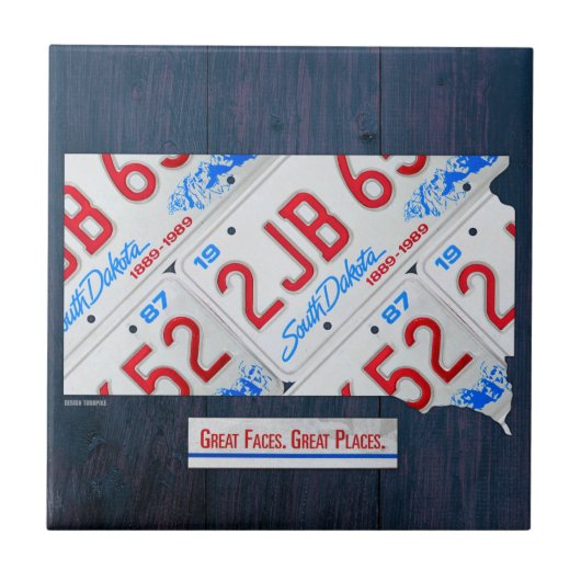 South Dakota License Bord Map keramische tegel Tegeltje (Voorkant)