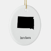 South Dakota Map - Black and White Modern Keramisch Ornament (Rechts)