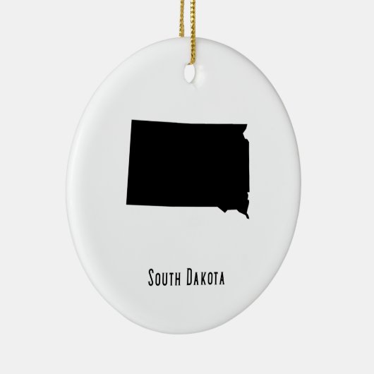 South Dakota Map - Black and White Modern Keramisch Ornament (Rechts)