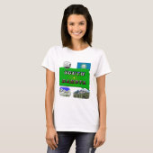 South Dakota Map, Fototekst, Faux Quarter T-shirt (Voorkant volledig)