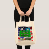 South Dakota Map, Fototekst, Faux Quarter Tote Bag (Voorkant (product))