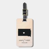 South Dakota Map Wedding Bagagelabel, Custom Gift Bagagelabel (Voorkant verticaal)