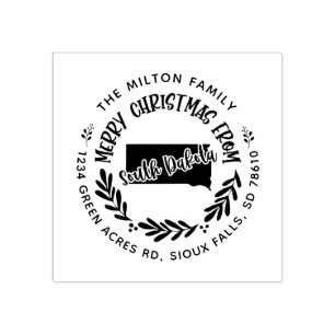 south dakota merry kerst return address rubberstempel