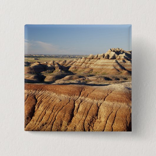 South Dakota, nationaal park Badlands, Badlands Vierkante Button 5,1 Cm (Voorkant)