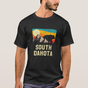 South Dakota Natuur Wild Beer Retro Sunset Hiking T-shirt