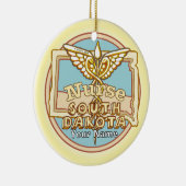 South Dakota Nurse Caduceus  Keramisch Ornament (Rechts)