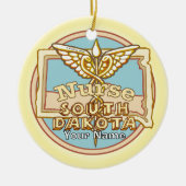 South Dakota Nurse Caduceus  Keramisch Ornament (Voorkant)
