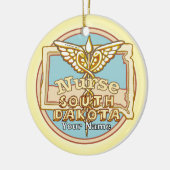 South Dakota Nurse Caduceus  Keramisch Ornament (Links)