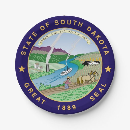South Dakota Papieren Bordje (Voorkant)