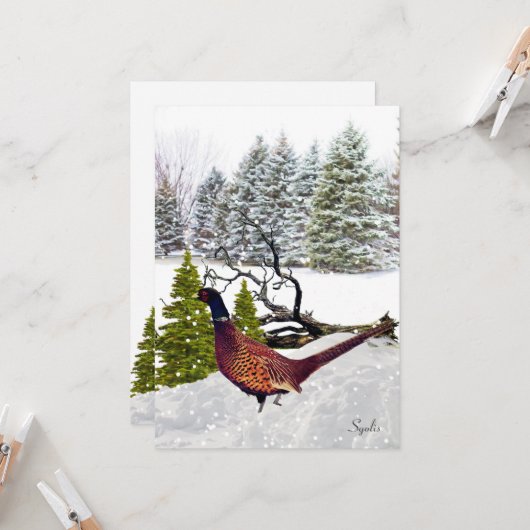 South Dakota Pheasant-kerstvlakte Kaart (Voorkant / Achterkant in situ)