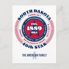 South Dakota, Pierre, SD, Patriottisch, Monogram Briefkaart