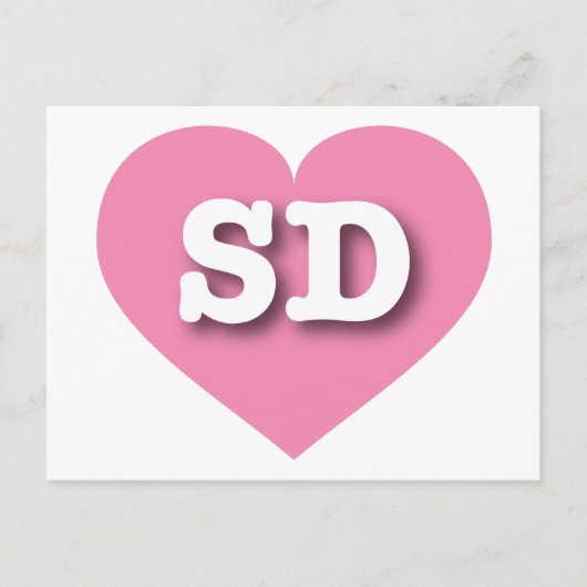 South Dakota Pink Heart - Ik hou van SD Briefkaart (Voorkant)
