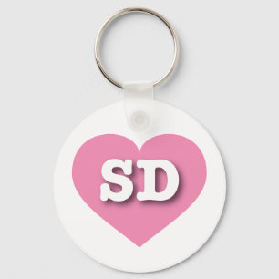 South Dakota Pink Heart - Ik hou van SD Sleutelhanger