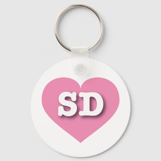 South Dakota Pink Heart - Ik hou van SD Sleutelhanger (Voorkant)