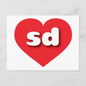 South Dakota red hart - Ik hou van sd Briefkaart (Voorkant)