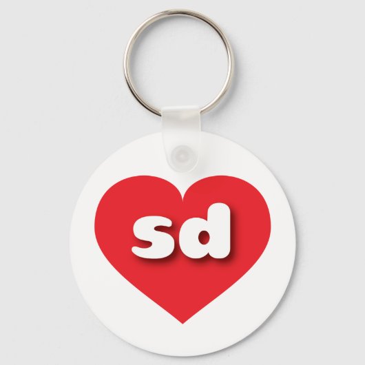 South Dakota red hart - Ik hou van sd Sleutelhanger (Voorkant)