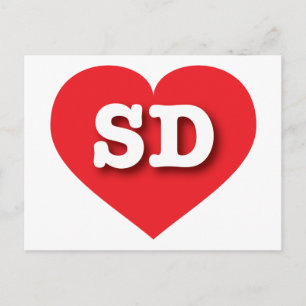 South Dakota Red Heart - Ik hou van SD Briefkaart