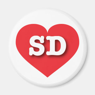 South Dakota Red Heart - Ik hou van SD Magneet