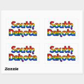 South Dakota Regenboog tekst Stickers (Vel)