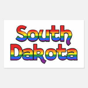 South Dakota Regenboog tekst Stickers