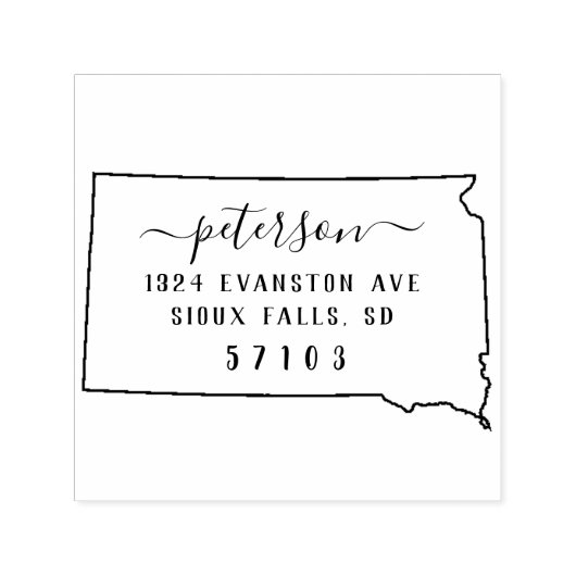 South Dakota retour adres stempel zelf-inkt (Design)
